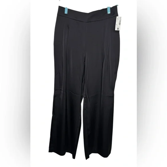 Reitmans Black Satin Trouser Dress Pants Size 8P New 29” inseam - Picture 3 of 10